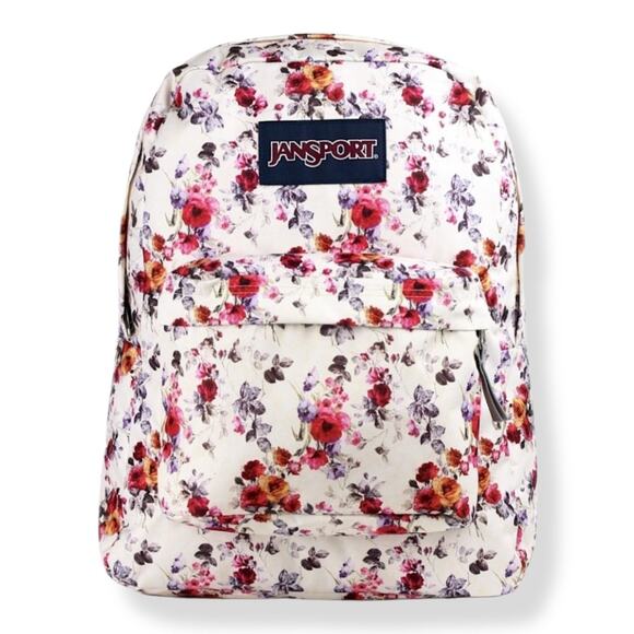 JanSport Superbreak Pink Floral Memory Flower Print backpack - Picture 1 of 11